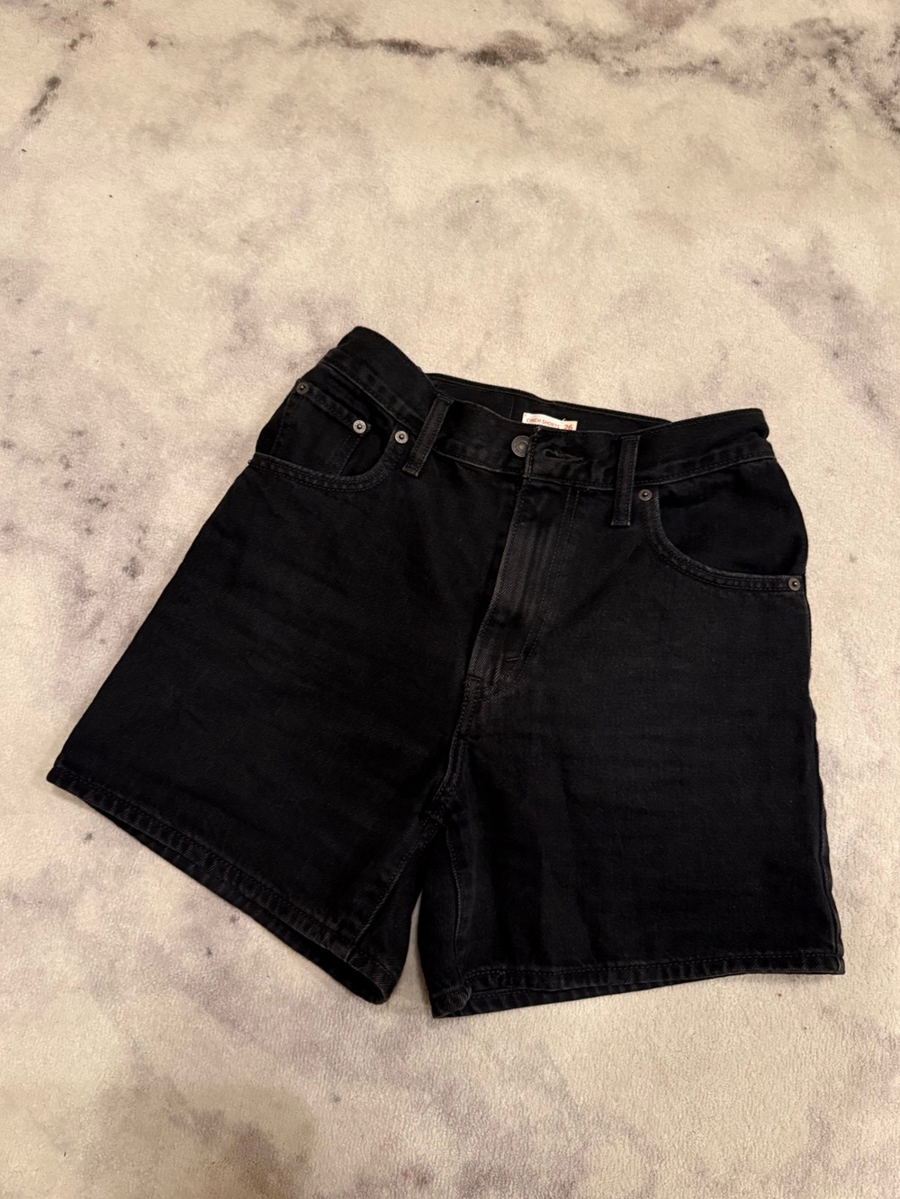 Levi's High-Waist Black Denim Women's Shorts